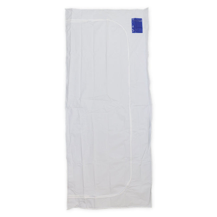 Body Bag White PEVA 3 Sided Zip & Pocket