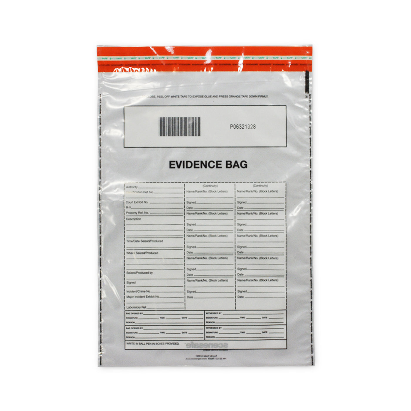 Generic Evidence Bag — SceneSafe