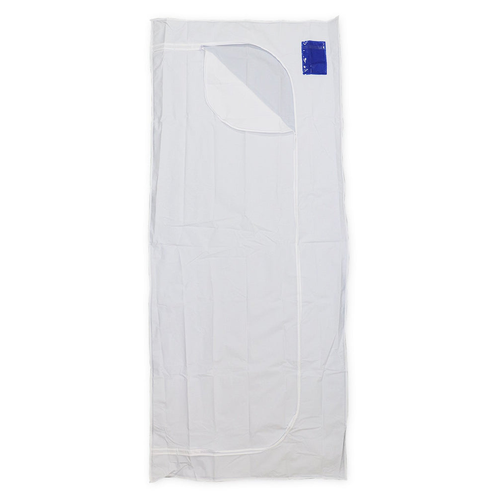 Body Bag White PEVA 3 Sided Zip & Pocket
