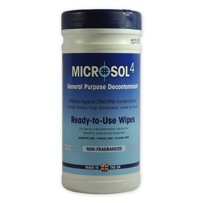 Microsol 4 wipes (200 per tub)