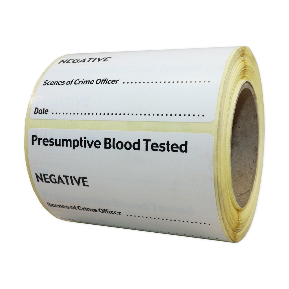 Negative Presumptive Blood Test Label