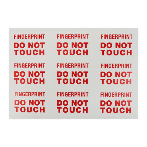 Label "Fingerprints Do Not Touch"