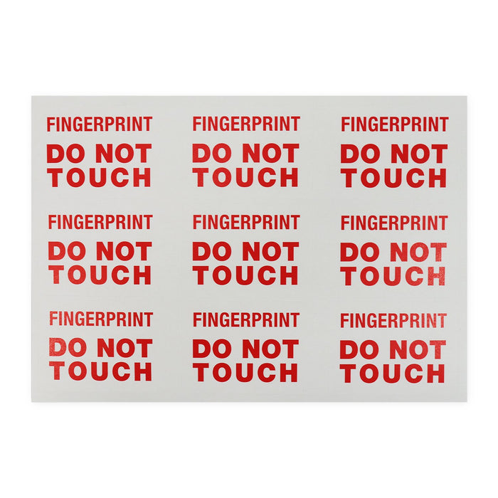 Label "Fingerprints Do Not Touch"