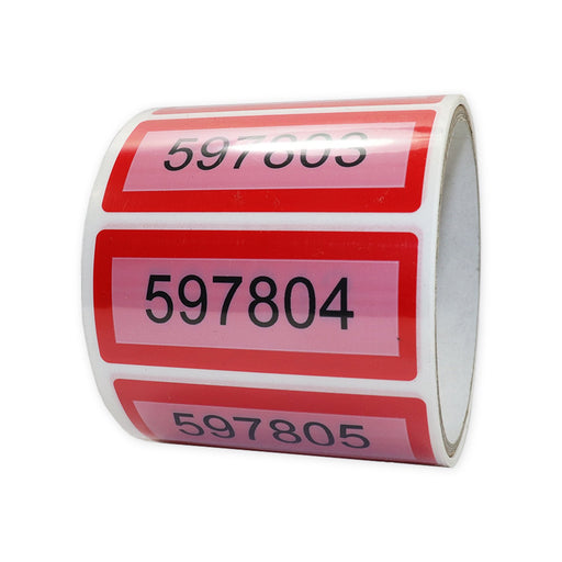 Red Permanent T/E Label 30mm x 70mm