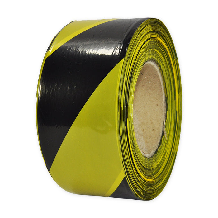 Barrier Tape Black / Yellow 30mu 75mm