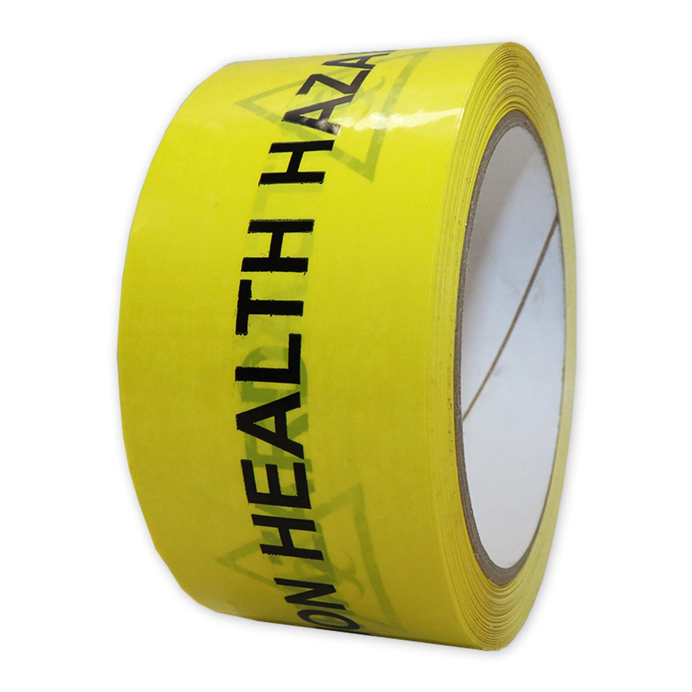 "Caution Health Hazard" Tape 50mm x 66m