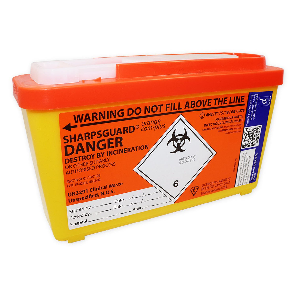 SharpsGuard Orange 1 Litre Com Plus — SceneSafe