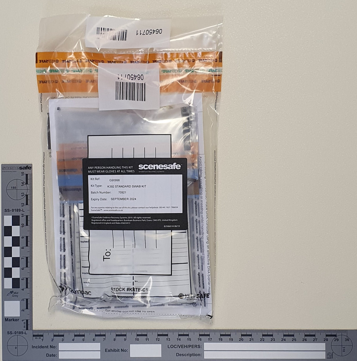 K392 Standard Swabbing Kit — SceneSafe